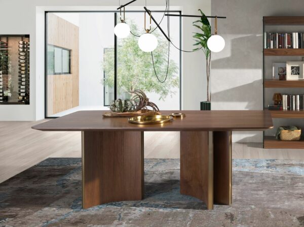 Mesa comedor rectangular nogal