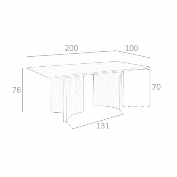 Mesa comedor rectangular nogal
