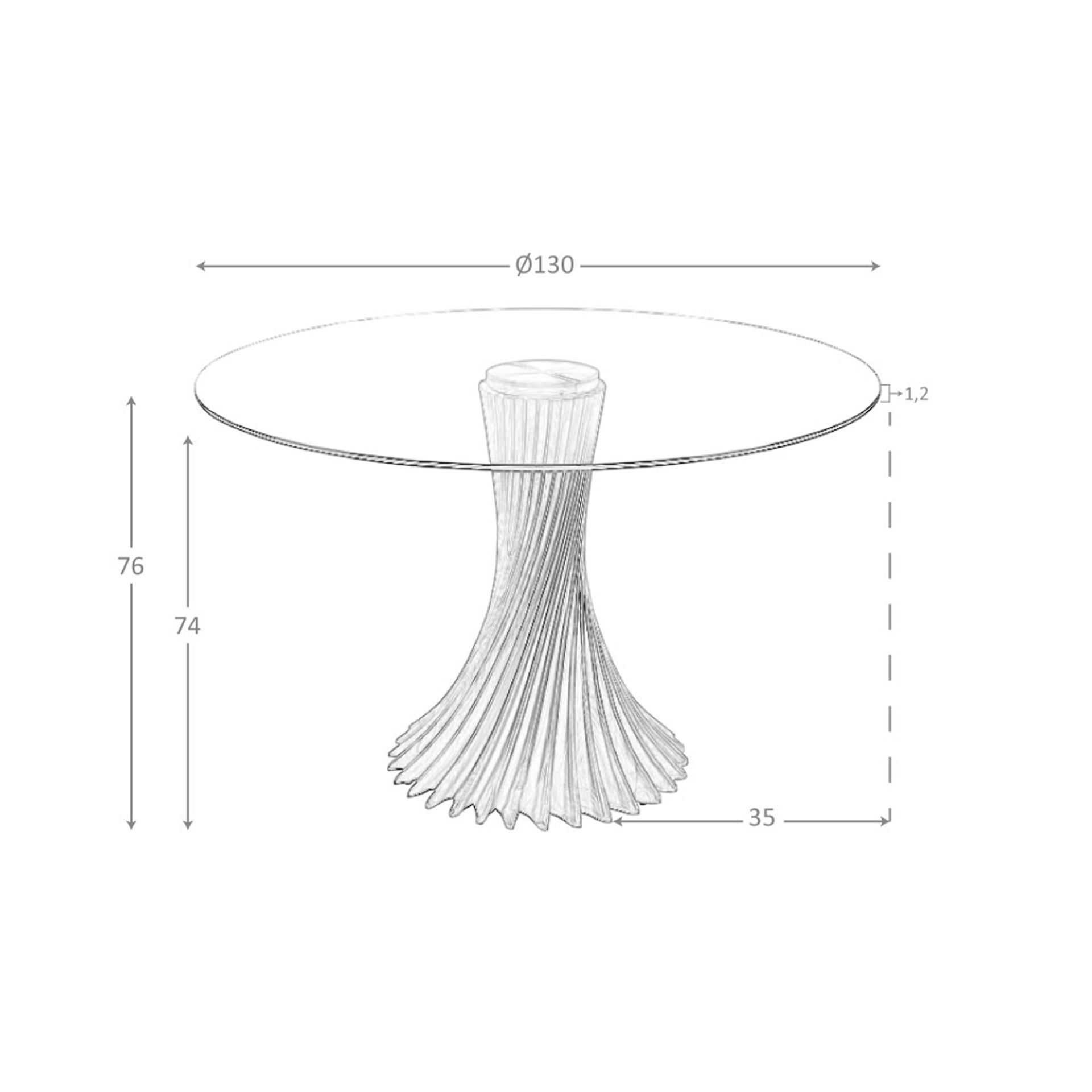Mesa comedor redonda cristal templado y nogal Mesa comedor redonda cristal templado y nogal