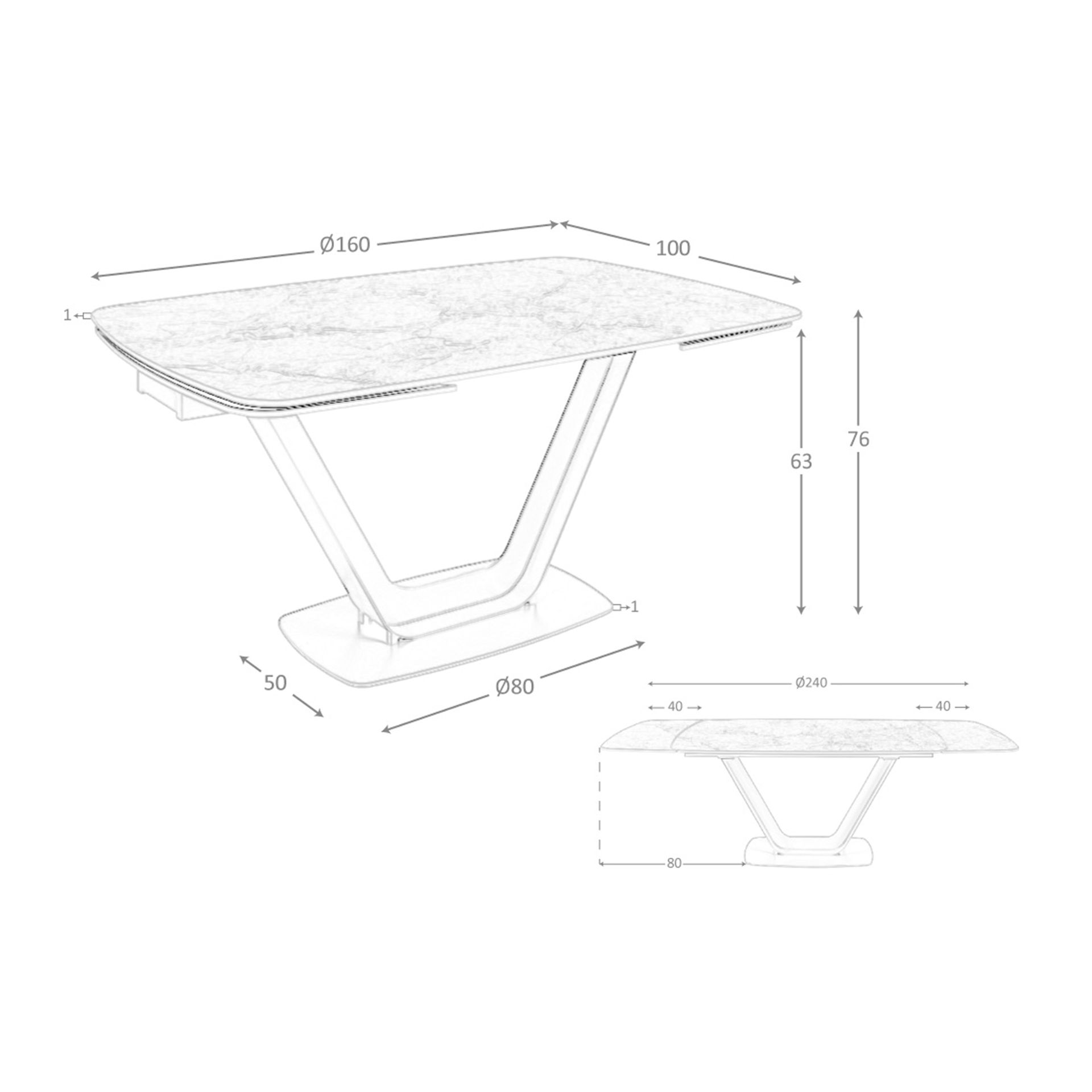 Mesa comedor extensible ovalada barril mármol porcelánico y acero negro Mesa comedor extensible ovalada barril mármol porcelánico y acero negro