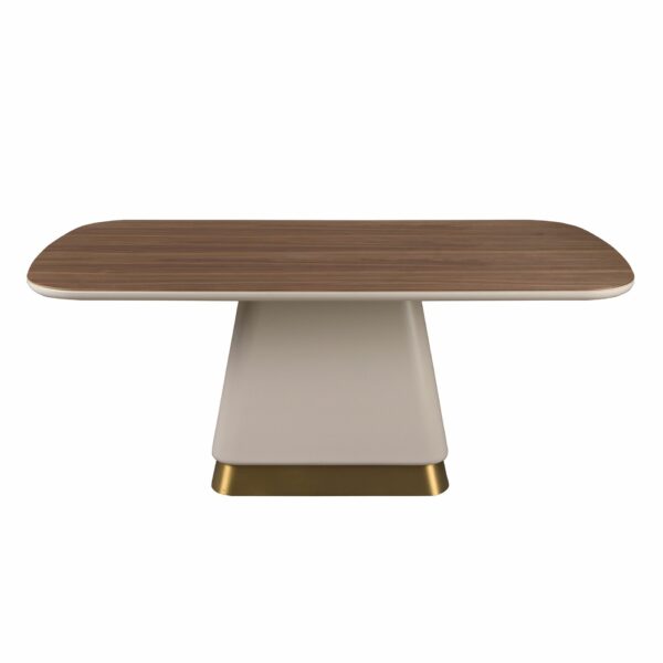Mesa comedor rectangular nogal y madera beige