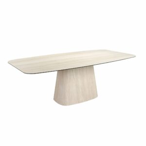 Mesa comedor ovalada barril mármol porcelánico Mesa comedor ovalada barril mármol porcelánico