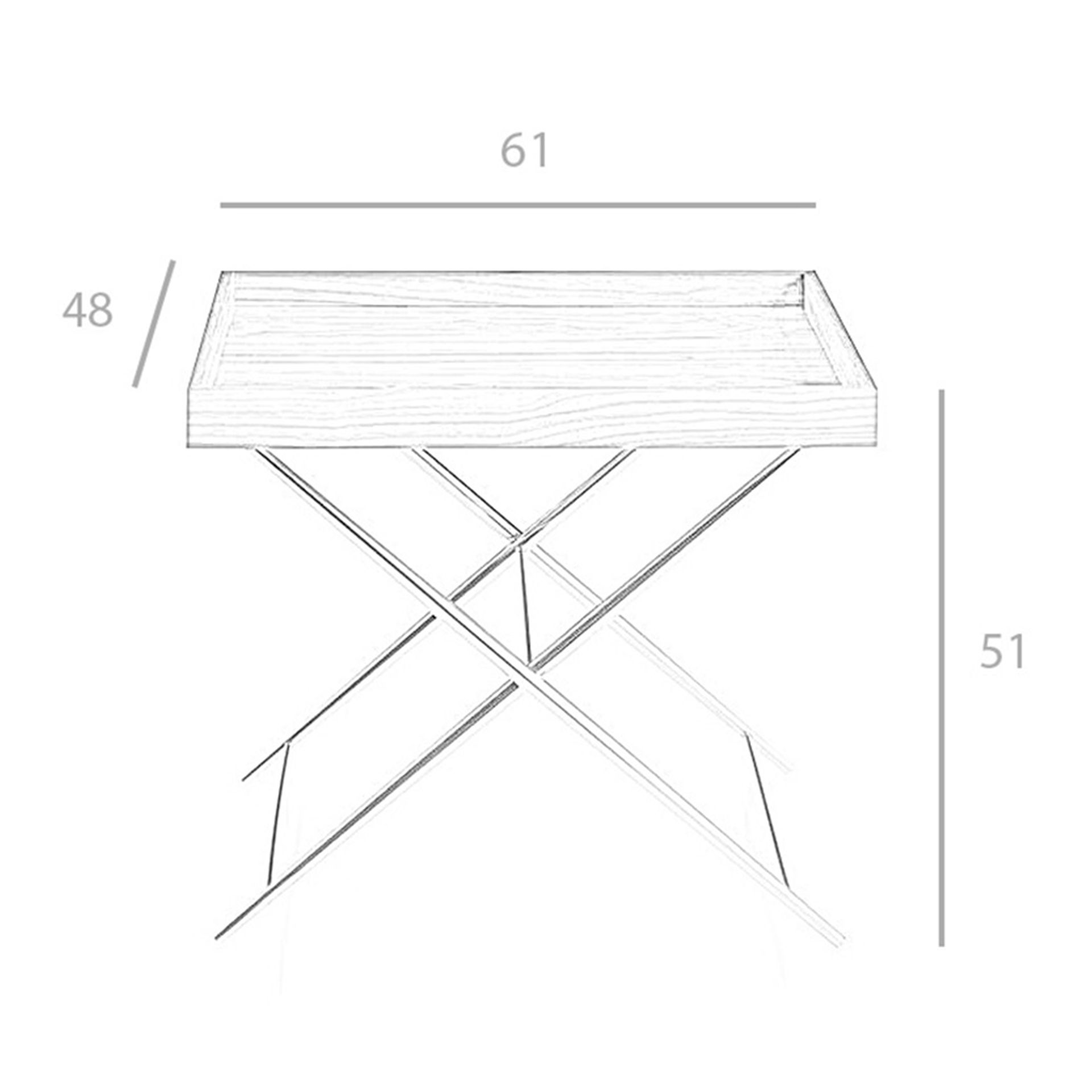 Mesa rincón rectangular nogal y acero cromado Mesa rincón rectangular nogal y acero cromado