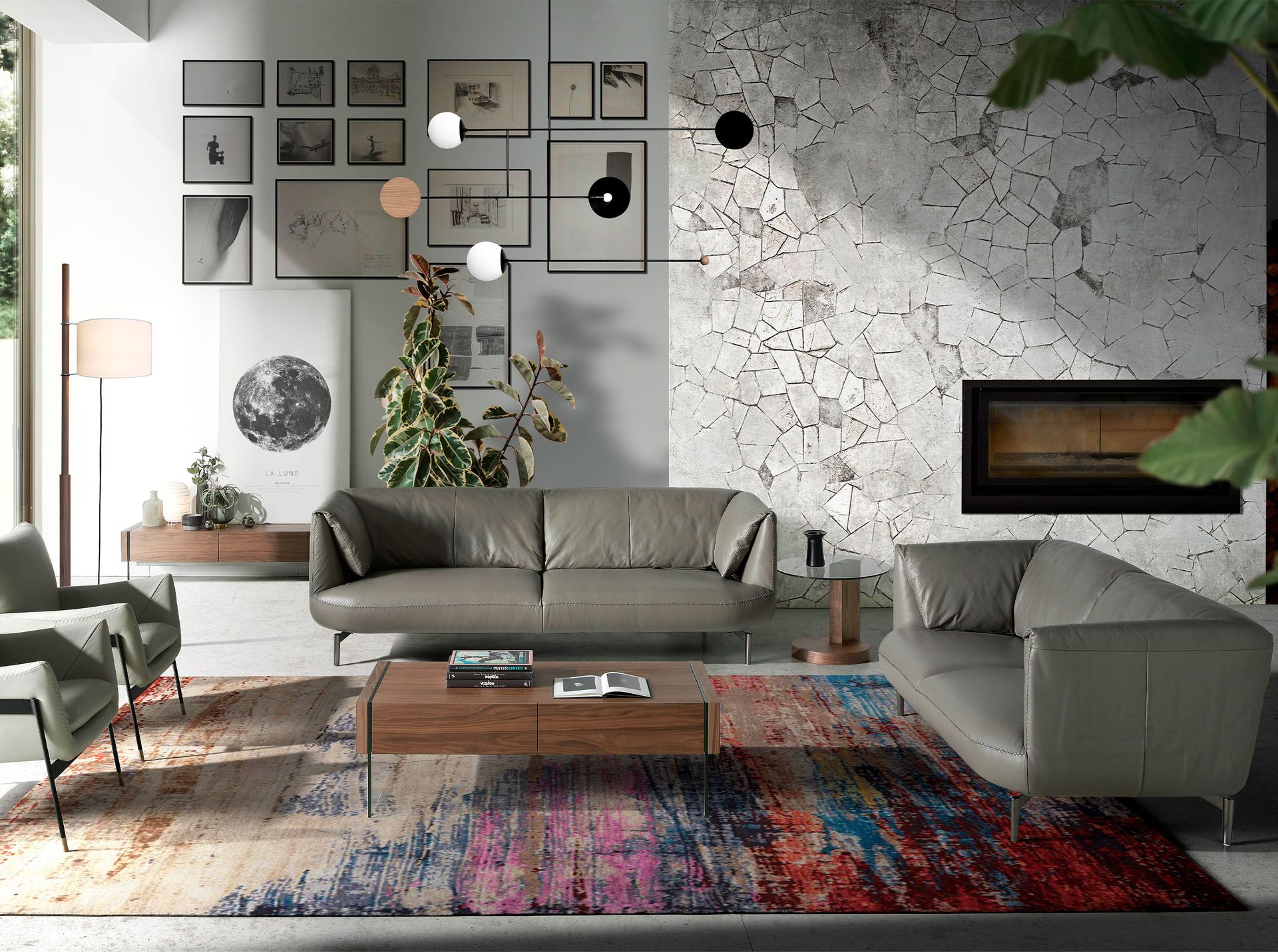 Mesa rincón redonda cristal templado y nogal Mesa rincón redonda cristal templado y nogal