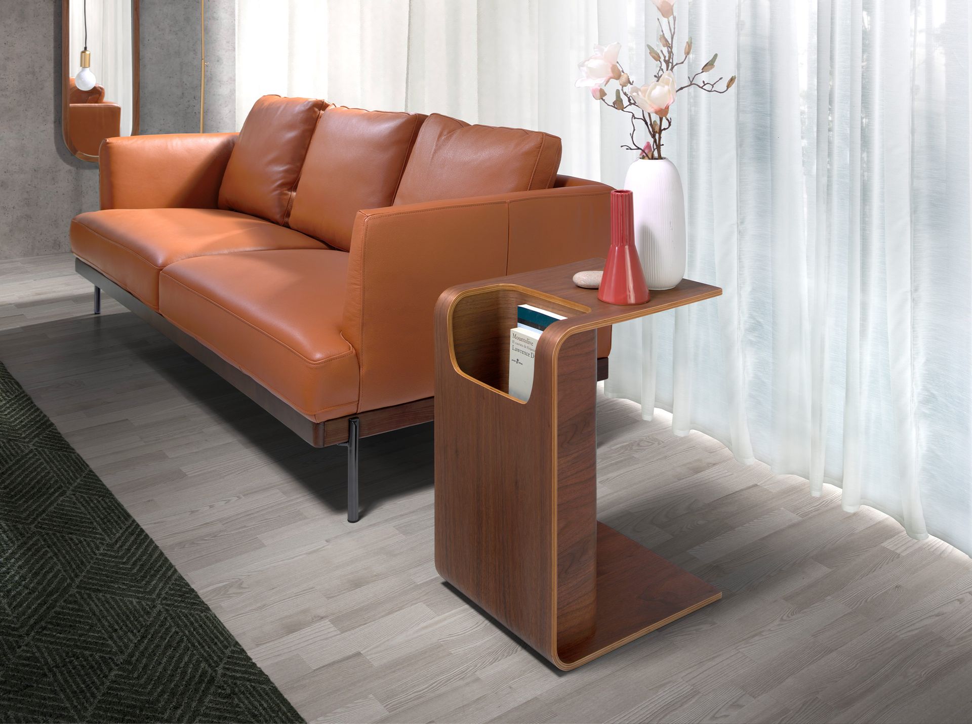 Mesa rincón rectangular nogal Mesa rincón rectangular nogal