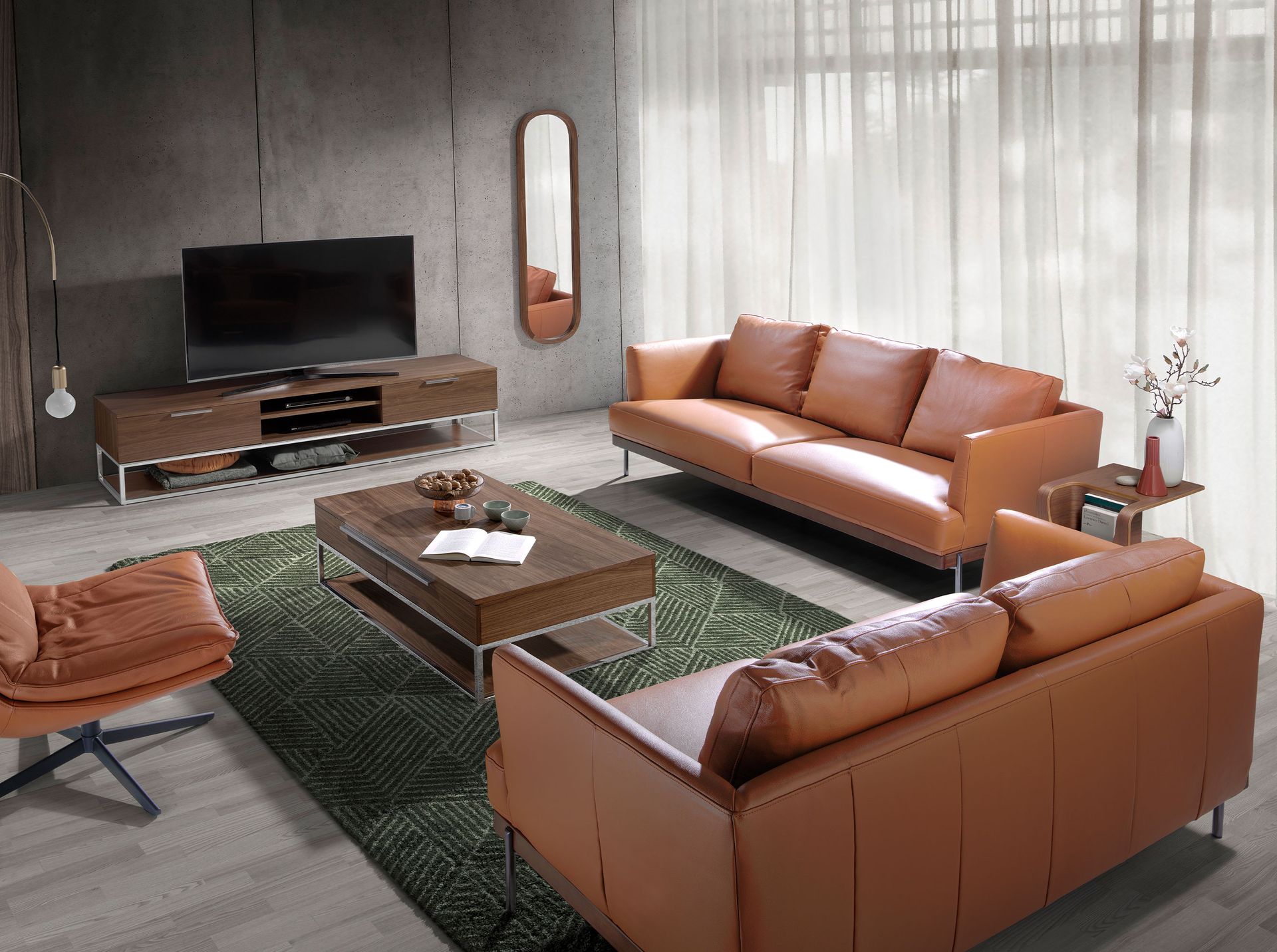 Mesa rincón rectangular nogal Mesa rincón rectangular nogal