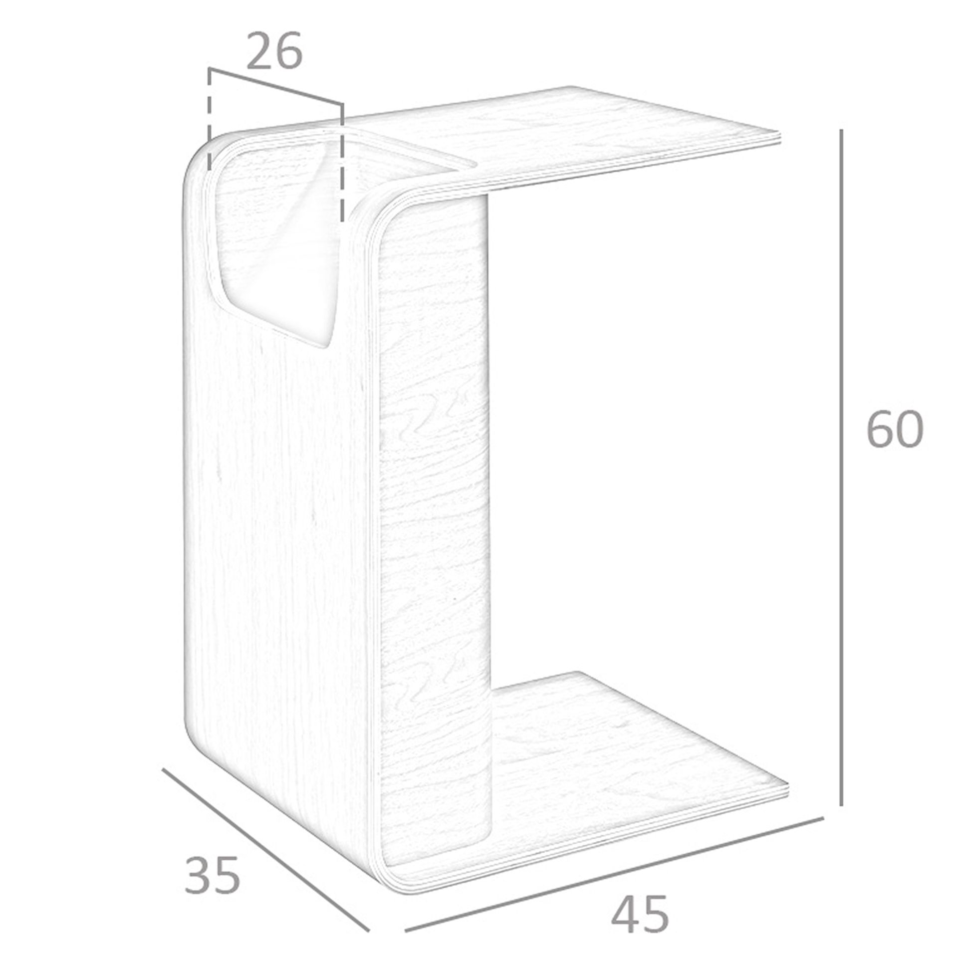 Mesa rincón rectangular nogal Mesa rincón rectangular nogal