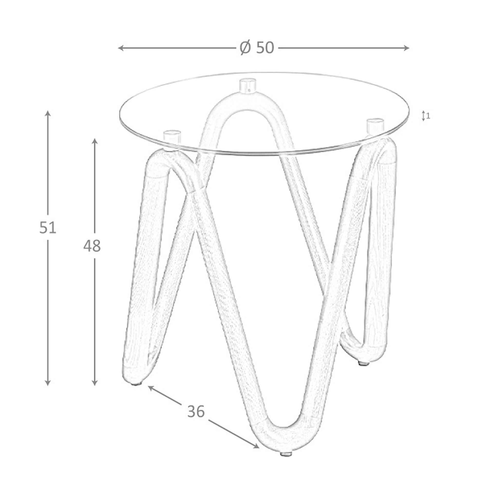Mesa rincón redonda cristal templado y nogal Mesa rincón redonda cristal templado y nogal