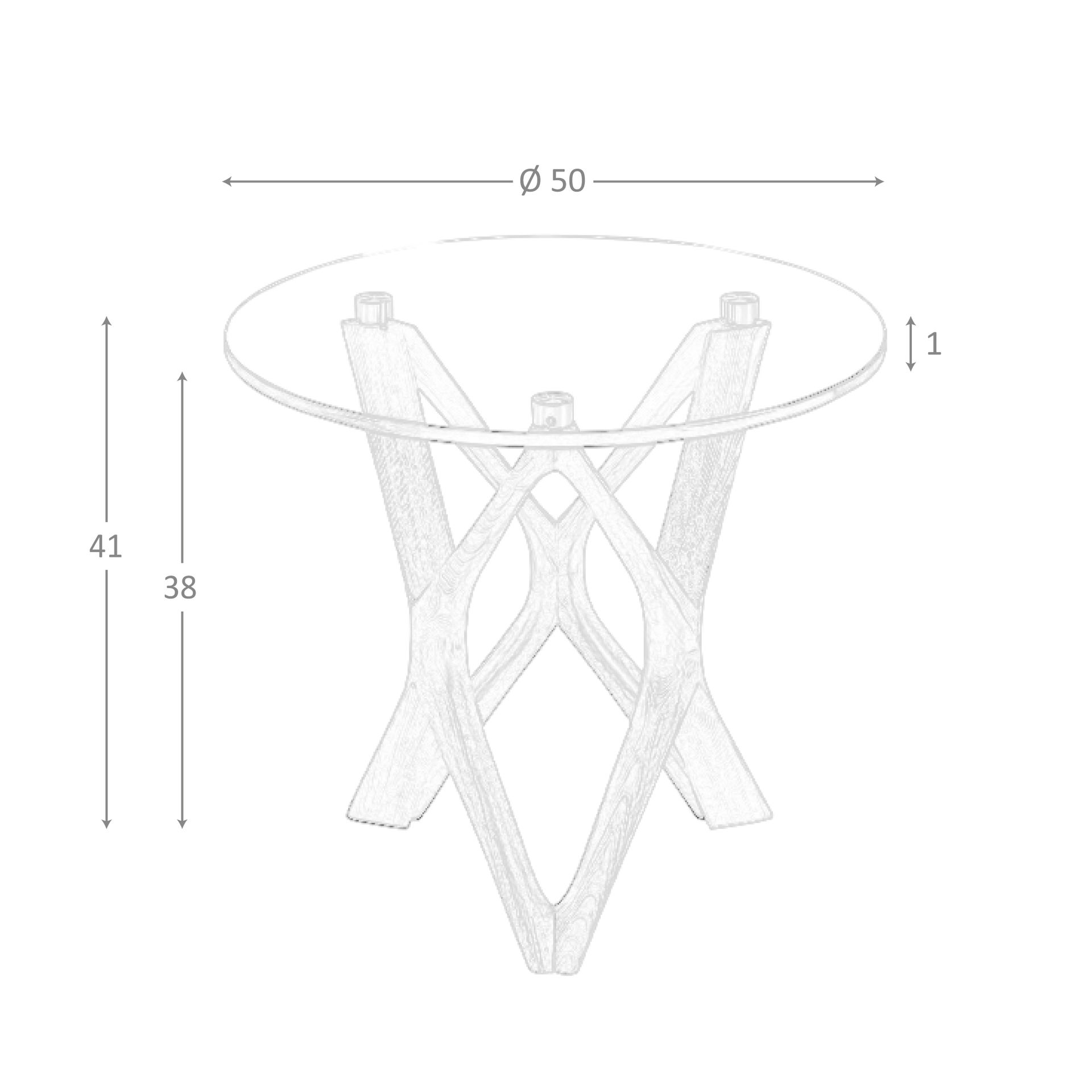 Mesa rincón redonda cristal templado y nogal Mesa rincón redonda cristal templado y nogal