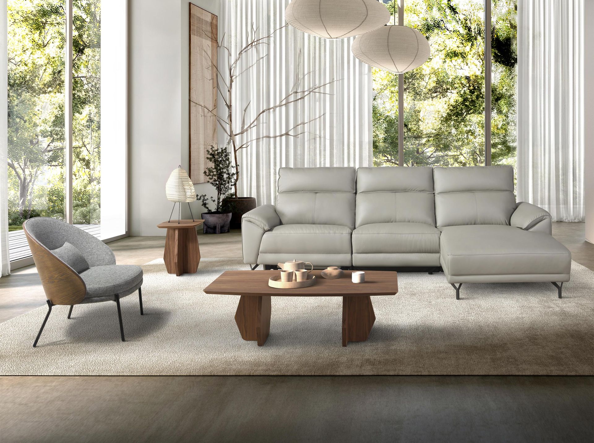 Mesa rincón cuadrada nogal Mesa rincón cuadrada nogal