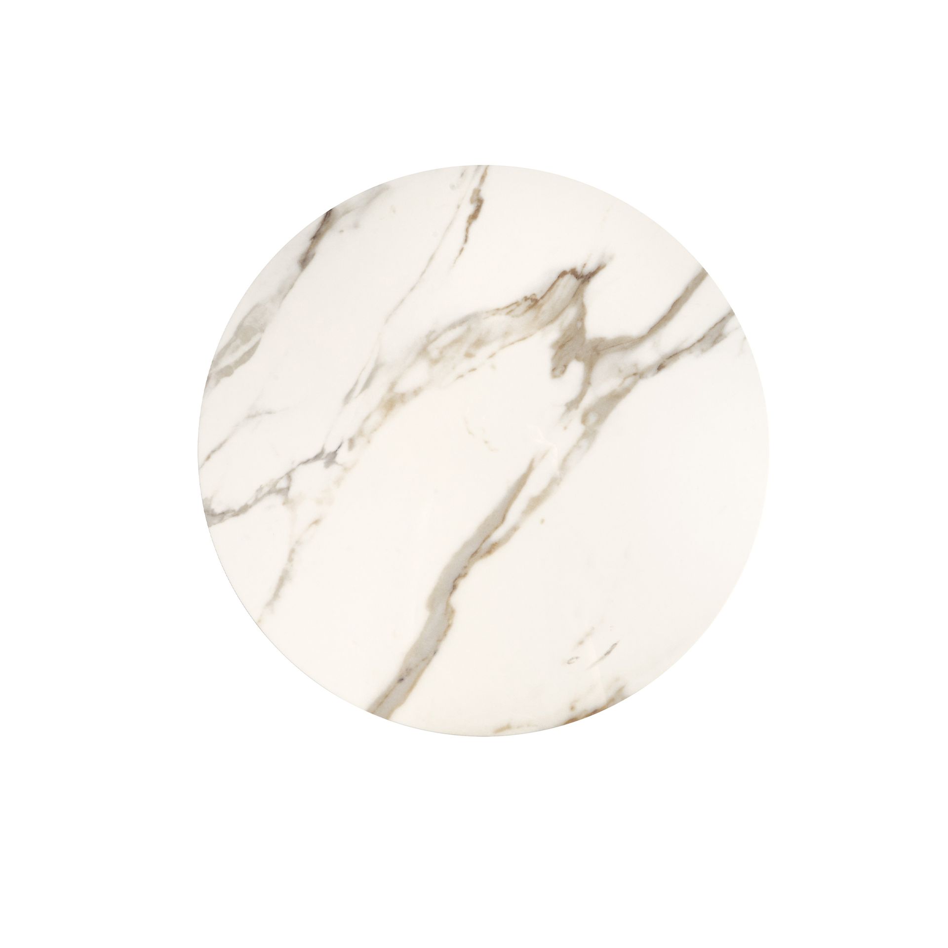 Mesa rincón redonda mármol porcelánico y nogal Mesa rincón redonda mármol porcelánico y nogal