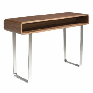 Consola rectangular nogal y acero cromado Consola rectangular nogal y acero cromado