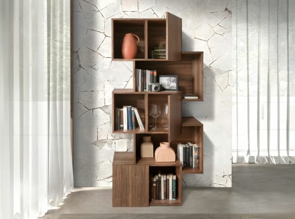 Estantería madera nogal con puertas