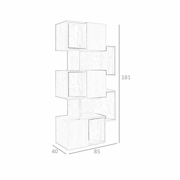 Estantería madera nogal con puertas