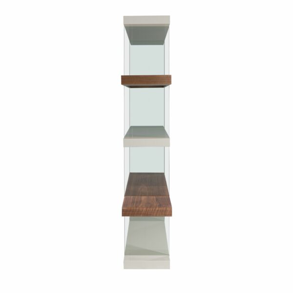 Estantería madera nogal y cristal