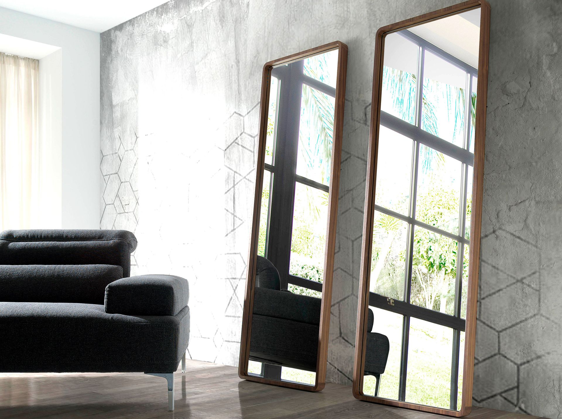 Espejo pared rectangular nogal Espejo pared rectangular nogal