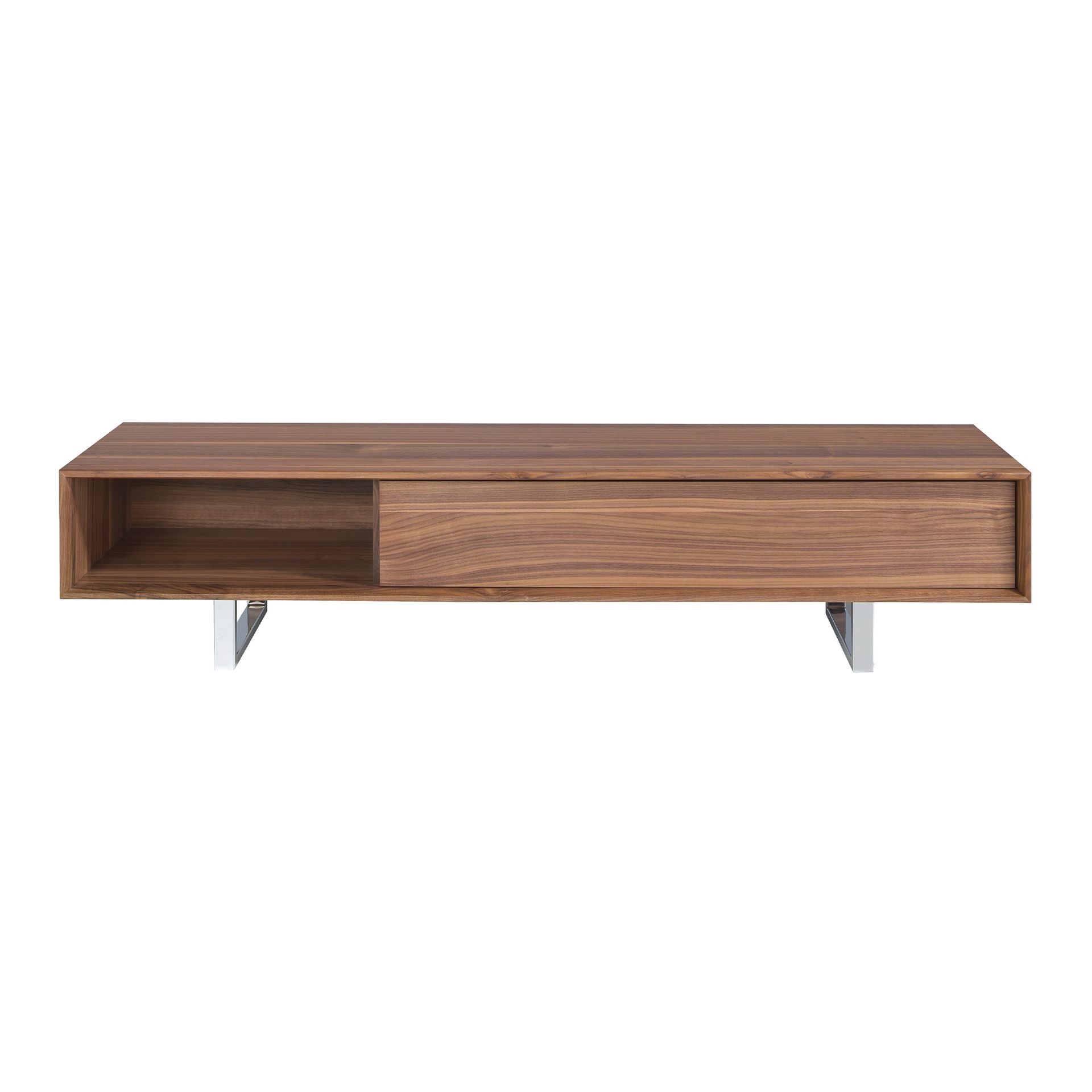 Mueble TV nogal y acero cromado Mueble TV nogal y acero cromado