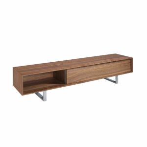 Mueble TV nogal y acero cromado Mueble TV nogal y acero cromado