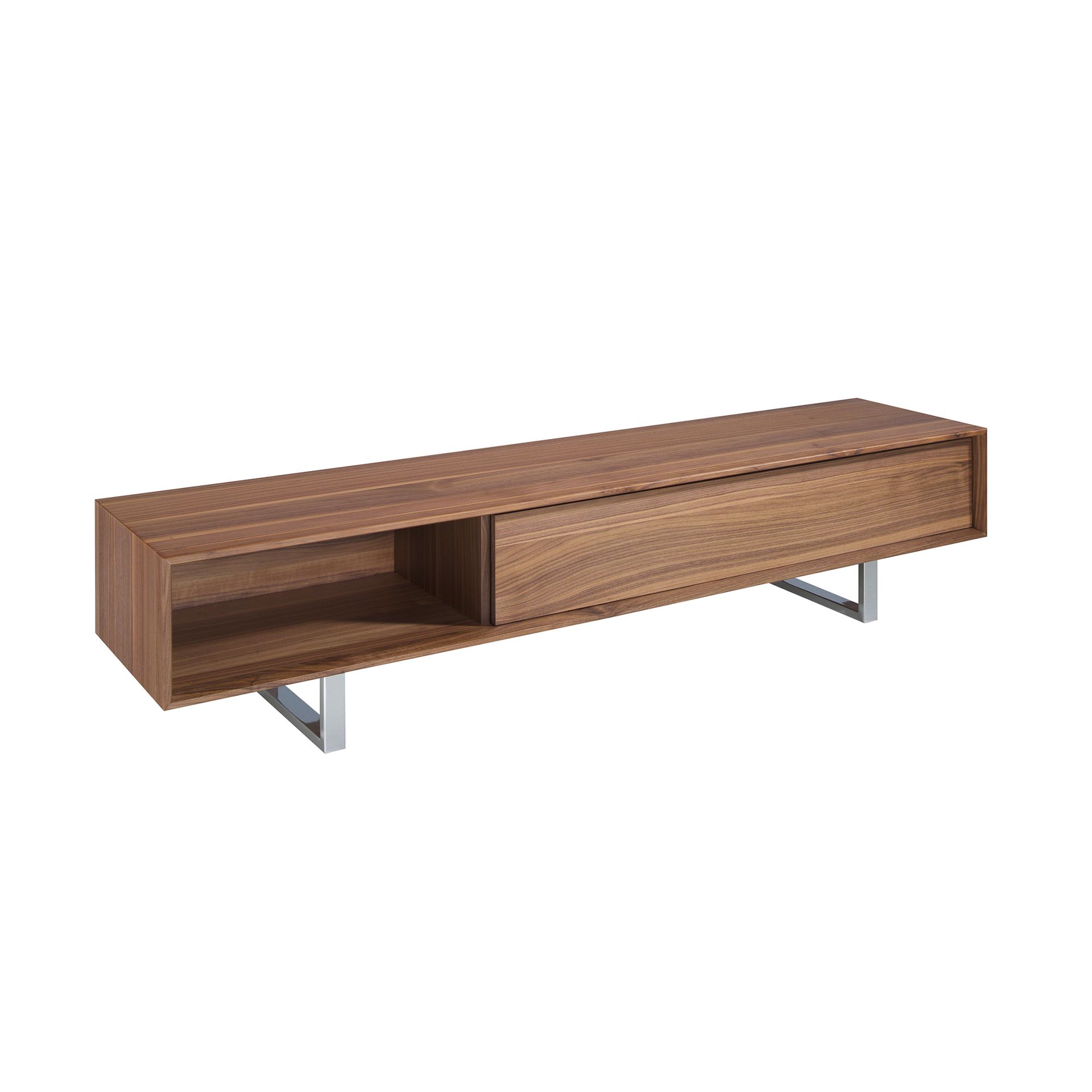 Mueble TV nogal y acero cromado Mueble TV nogal y acero cromado