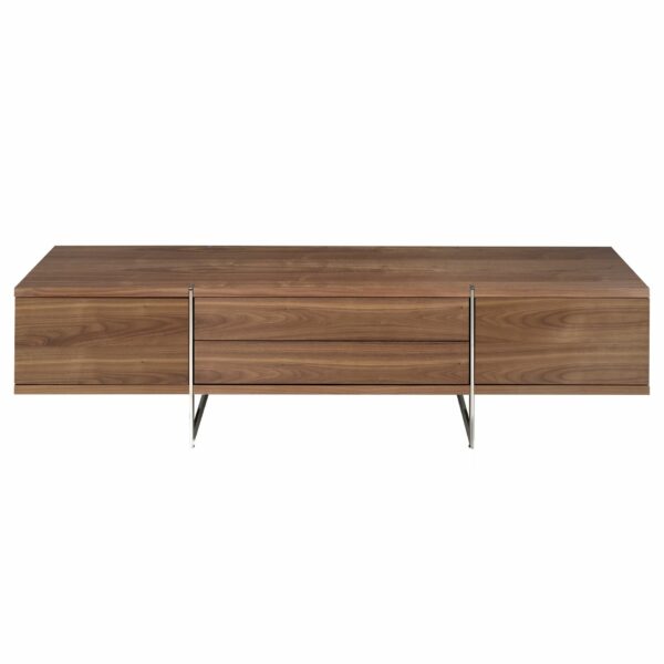 Mueble TV nogal y acero cromado
