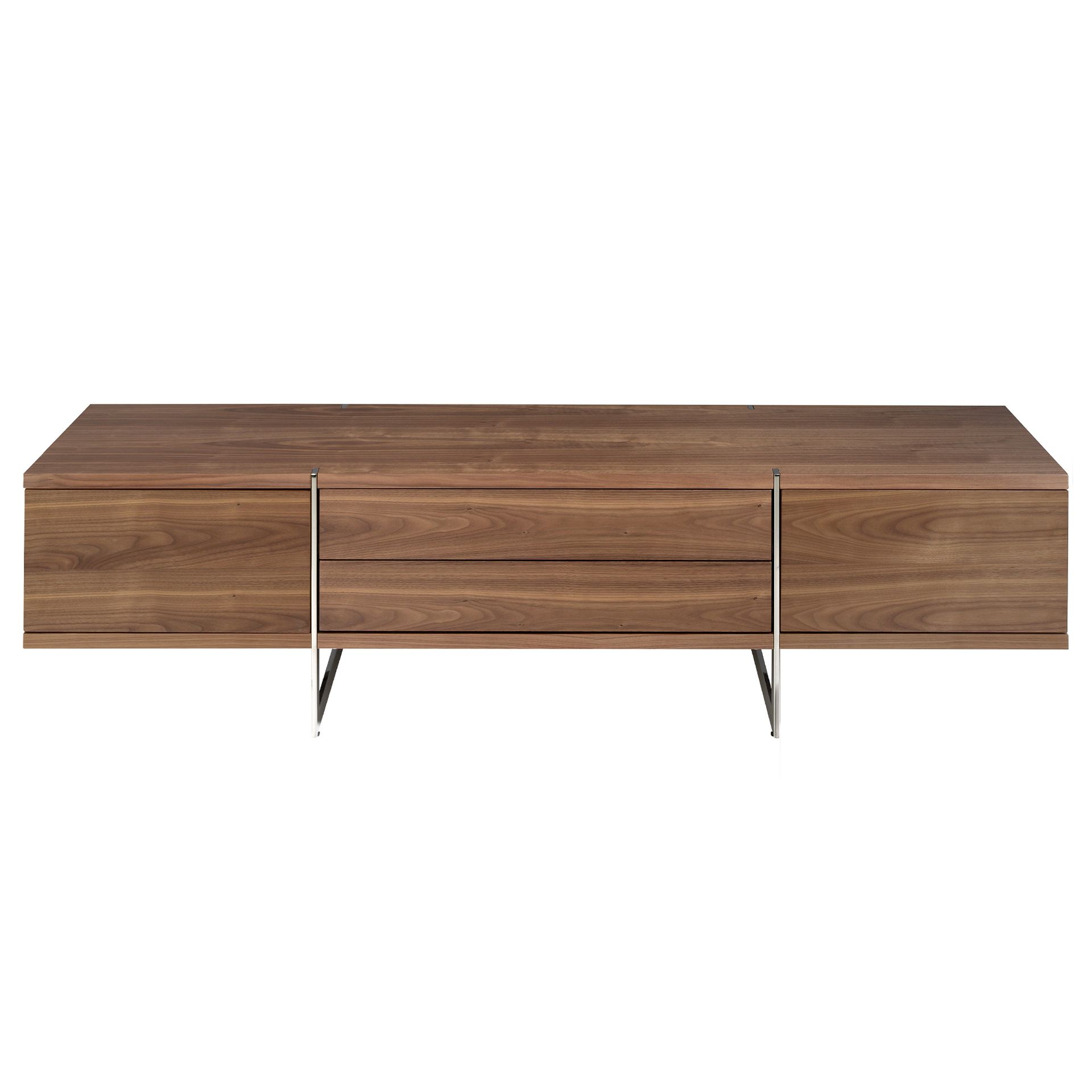 Mueble TV nogal y acero cromado Mueble TV nogal y acero cromado