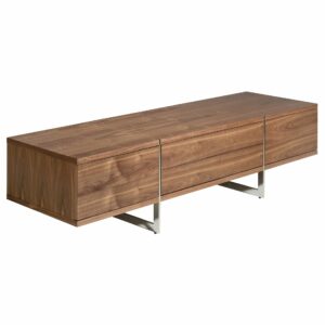 Mueble TV nogal y acero cromado Mueble TV nogal y acero cromado