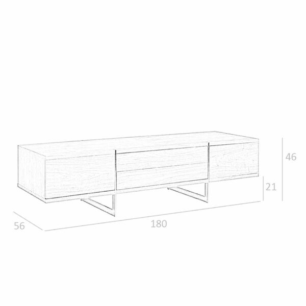Mueble TV nogal y acero cromado