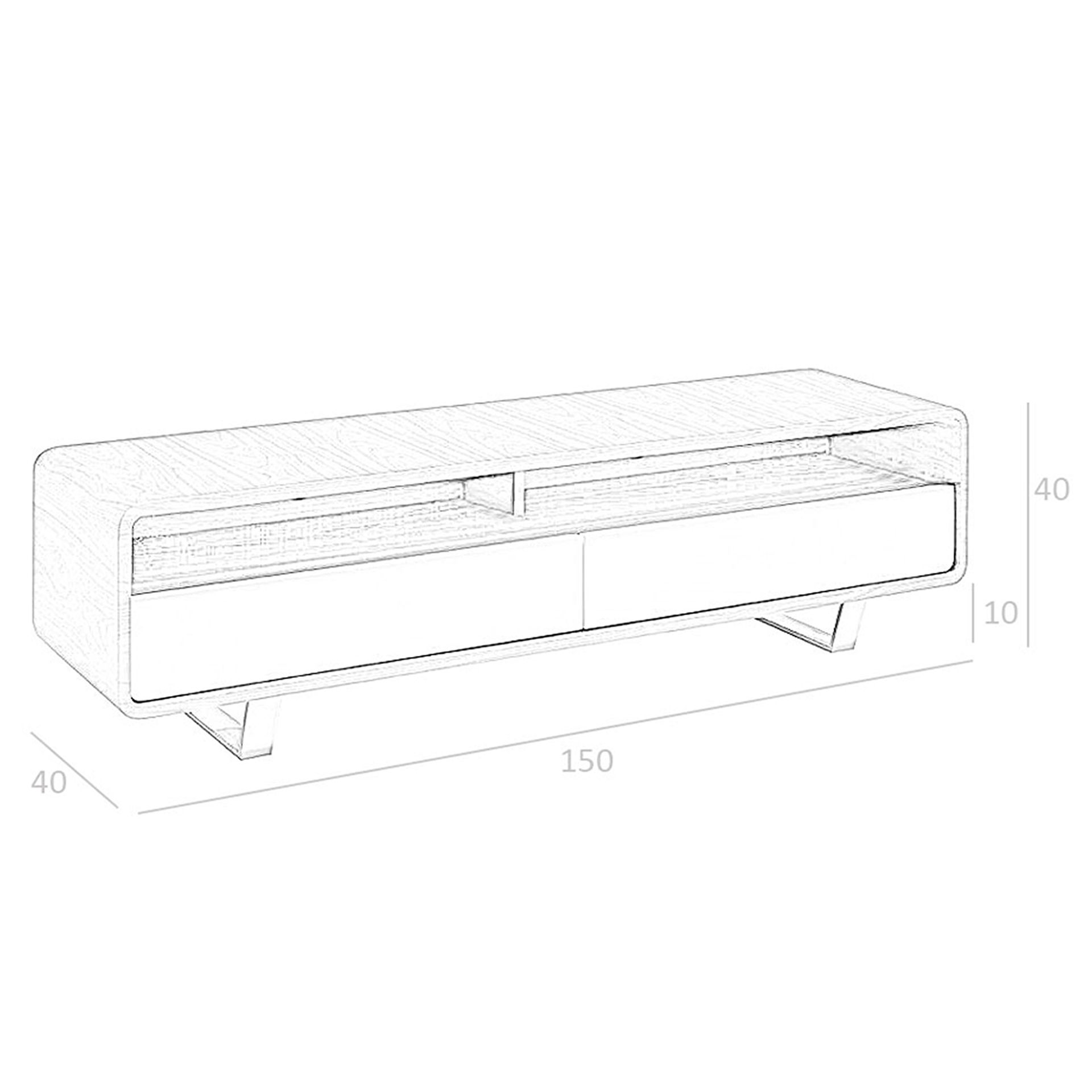 Mueble TV madera blanco, nogal y acero cromado Mueble TV madera blanco, nogal y acero cromado