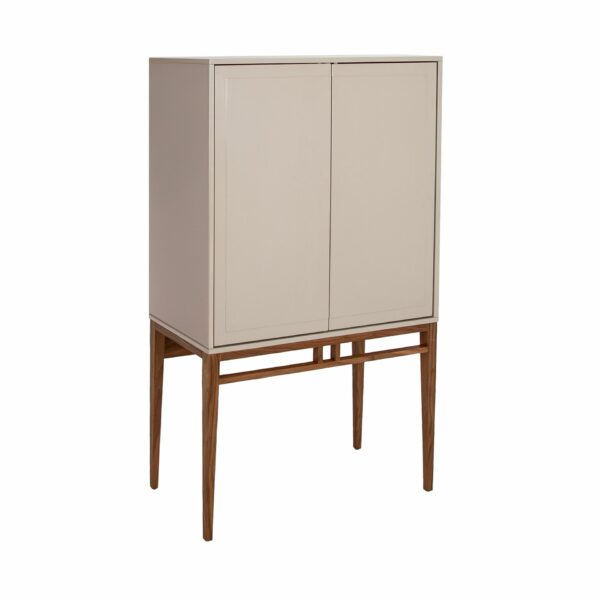 Aparador alto madera beige y nogal