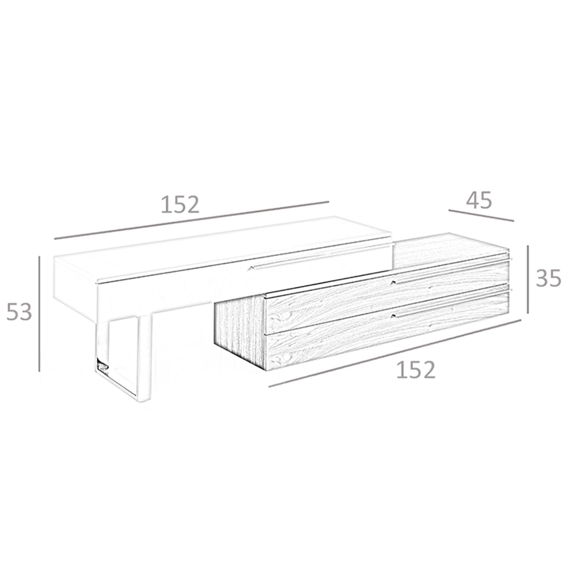 Mueble TV madera beige, nogal y acero cromado Mueble TV madera beige, nogal y acero cromado