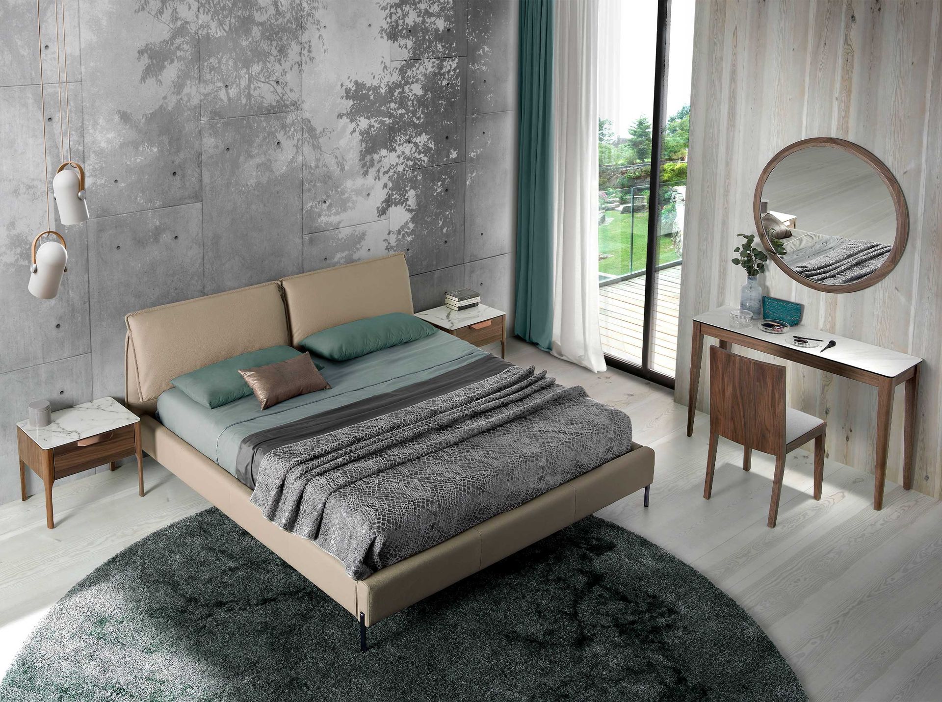 Espejo pared redondo nogal Espejo pared redondo nogal