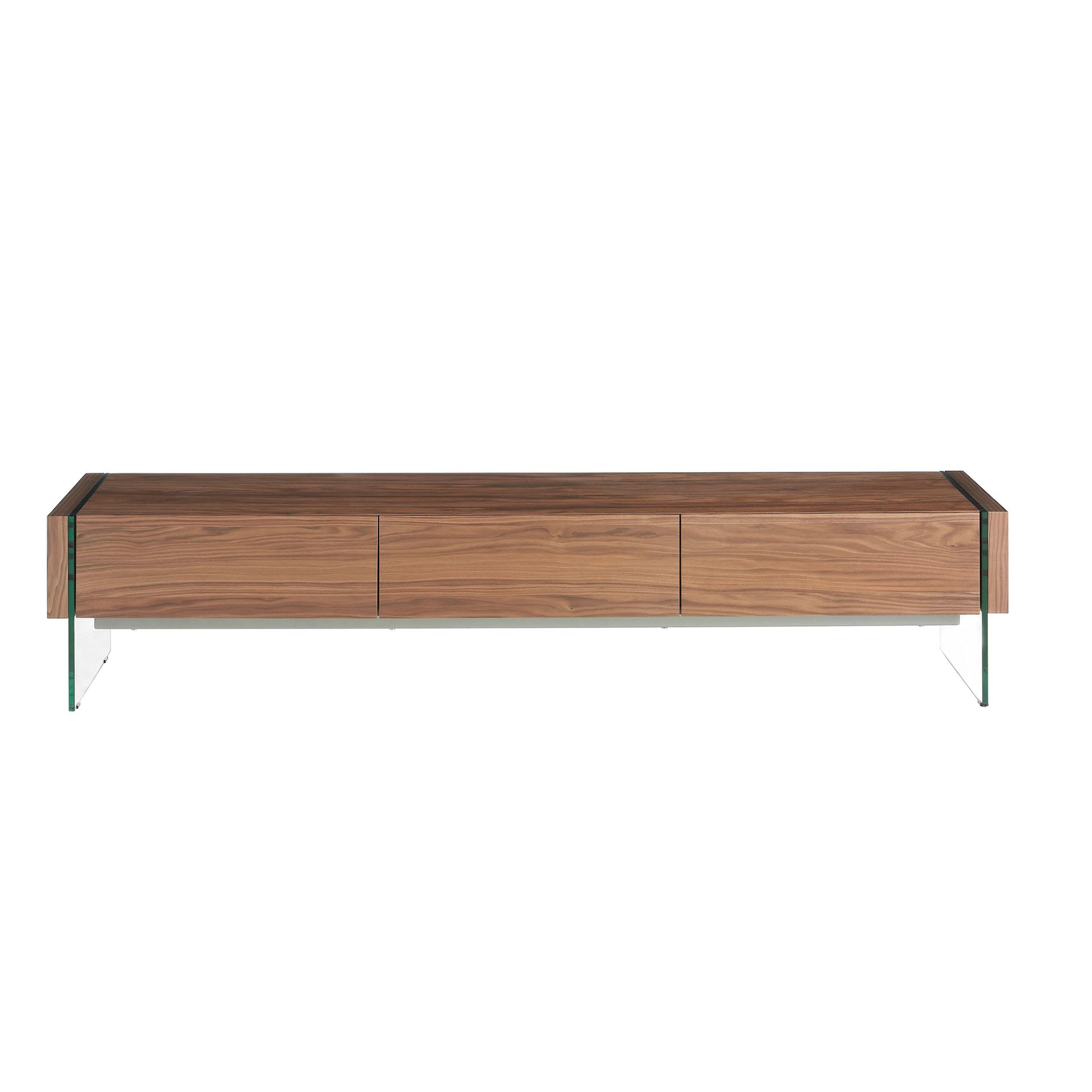 Mueble TV nogal y cristal templado Mueble TV nogal y cristal templado
