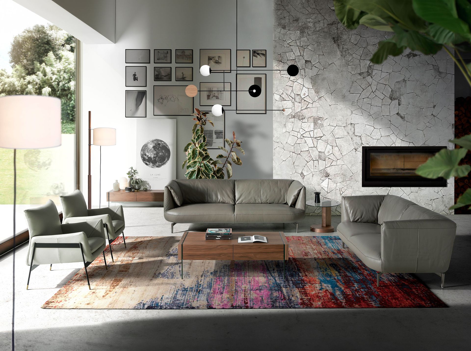Mueble TV nogal y cristal templado Mueble TV nogal y cristal templado