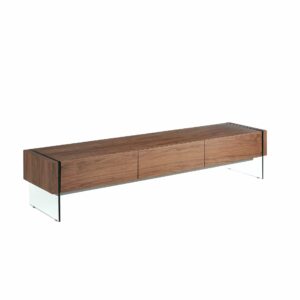 Mueble TV nogal y cristal templado Mueble TV nogal y cristal templado