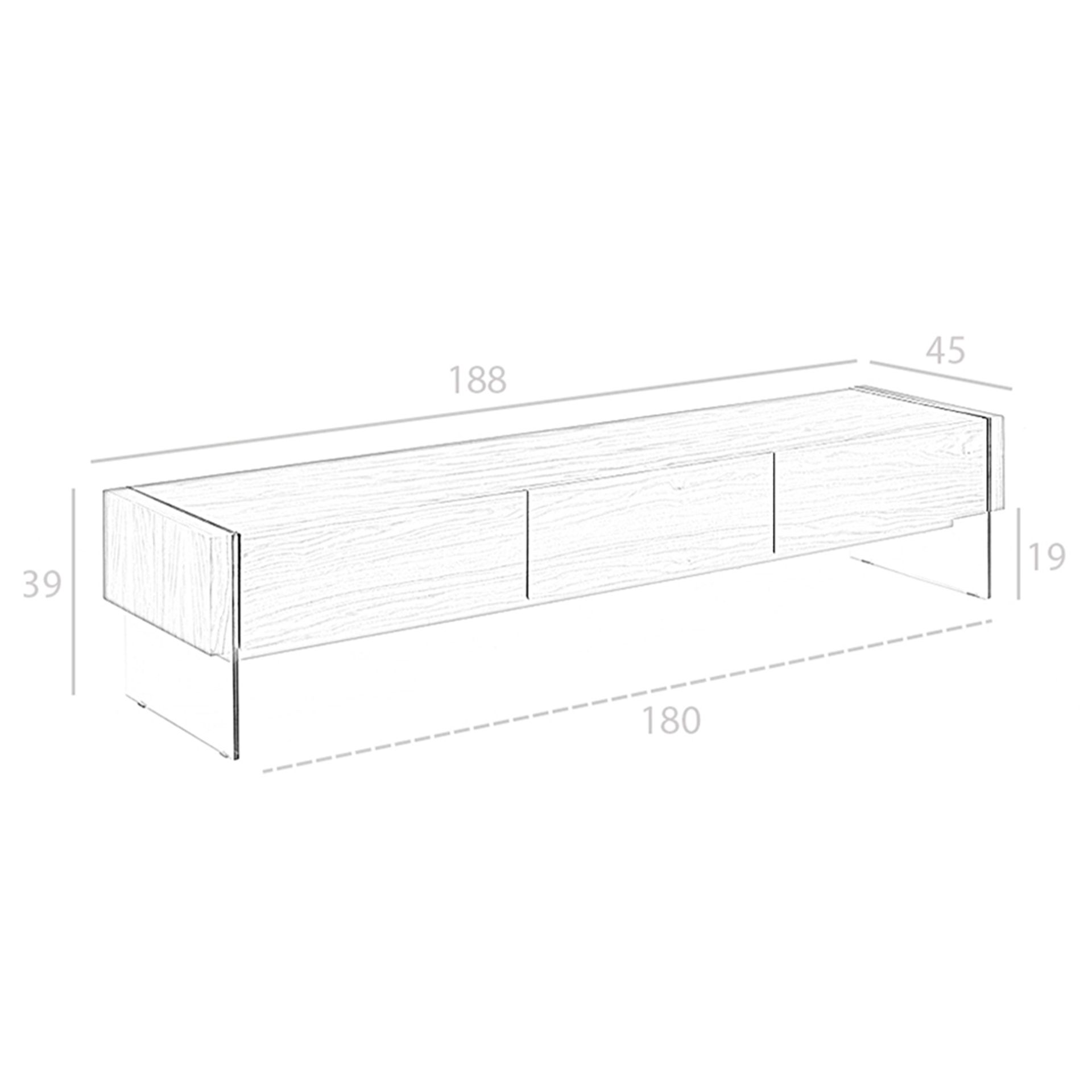 Mueble TV nogal y cristal templado Mueble TV nogal y cristal templado