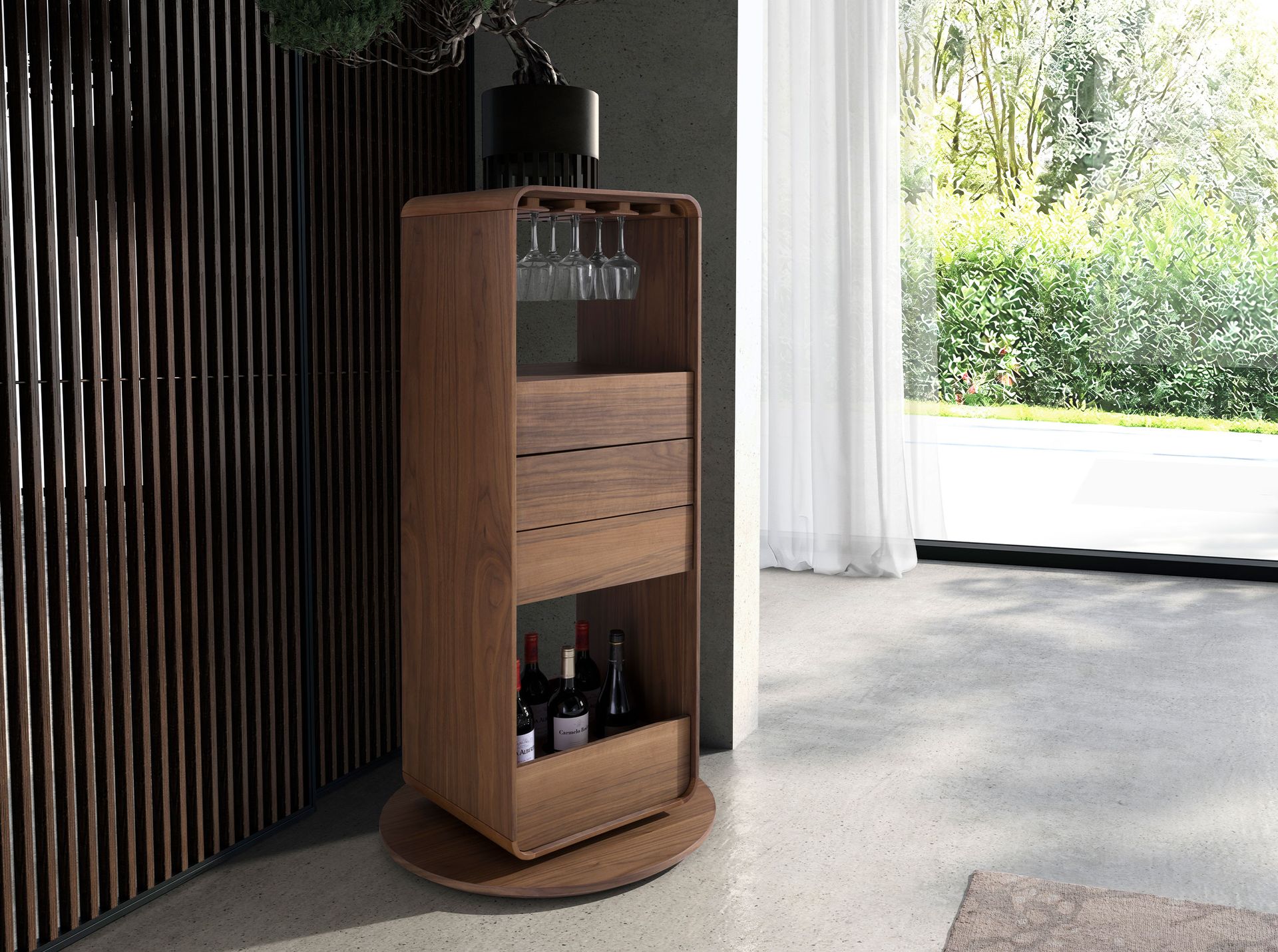 Mueble bar giratorio nogal Mueble bar giratorio nogal