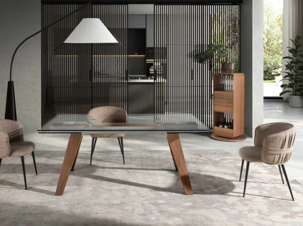 Mueble bar giratorio nogal