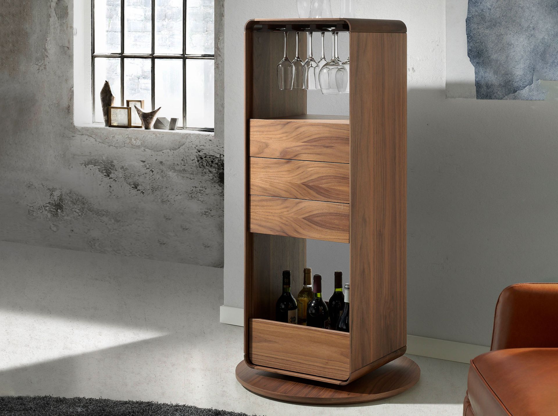 Mueble bar giratorio nogal Mueble bar giratorio nogal
