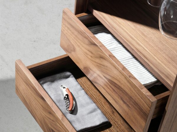 Mueble bar giratorio nogal