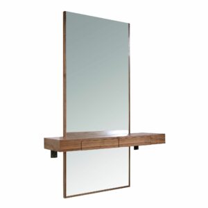 Espejo recibidor rectangular nogal