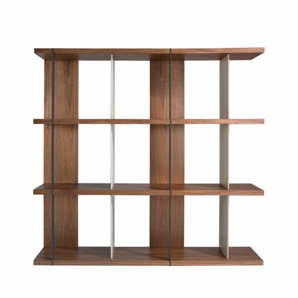 Estanteria nogal y madera gris