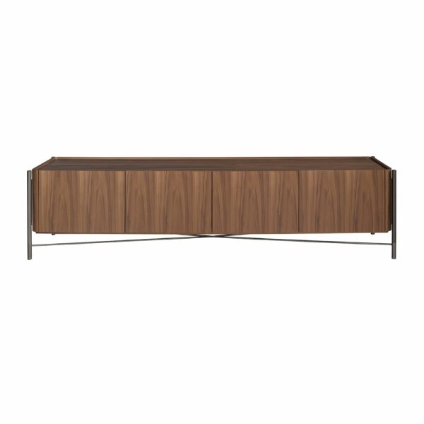Mueble TV nogal y acero oscuro