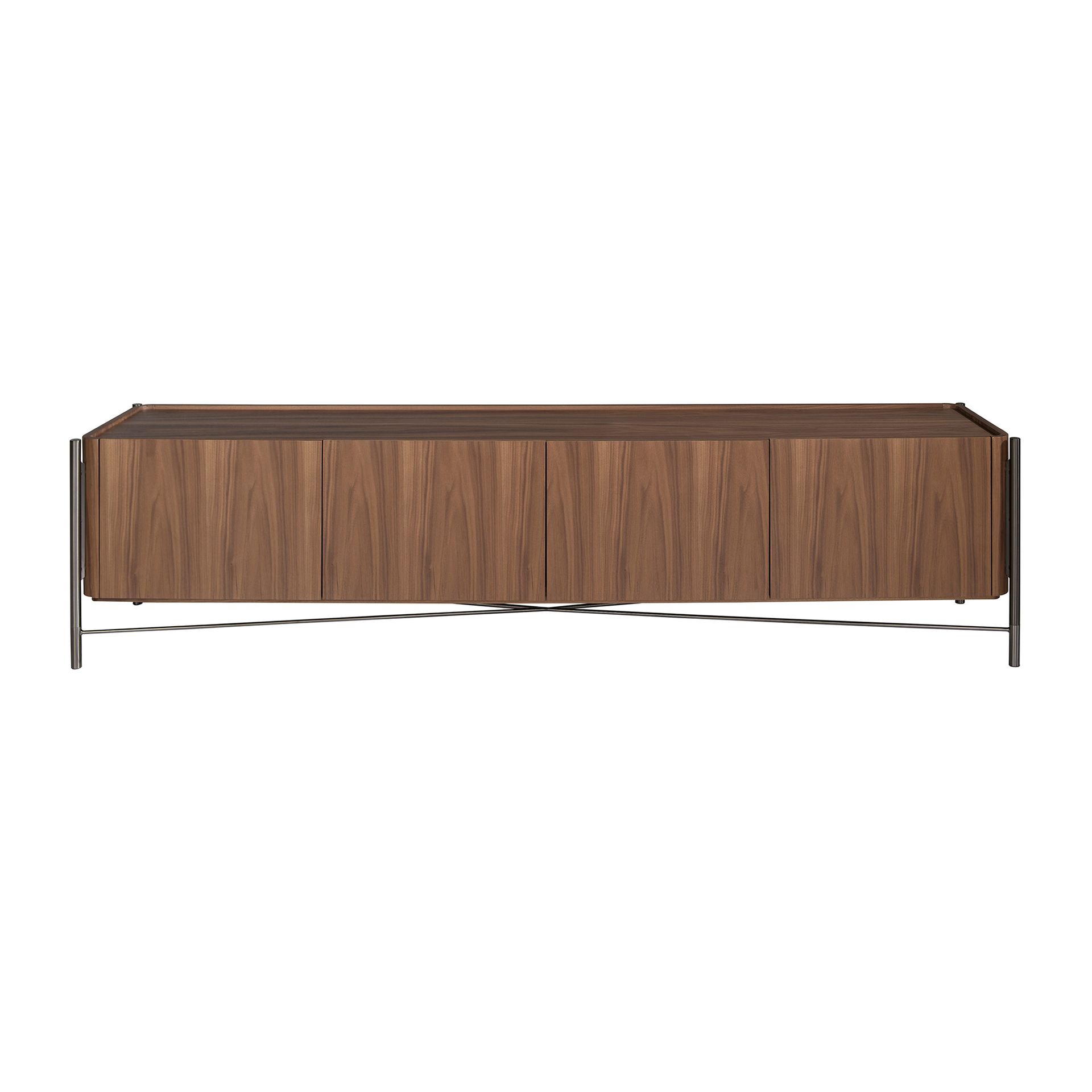 Mueble TV nogal y acero oscuro Mueble TV nogal y acero oscuro