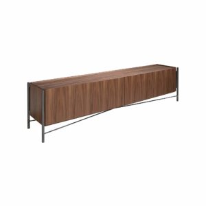 Mueble TV nogal y acero oscuro Mueble TV nogal y acero oscuro