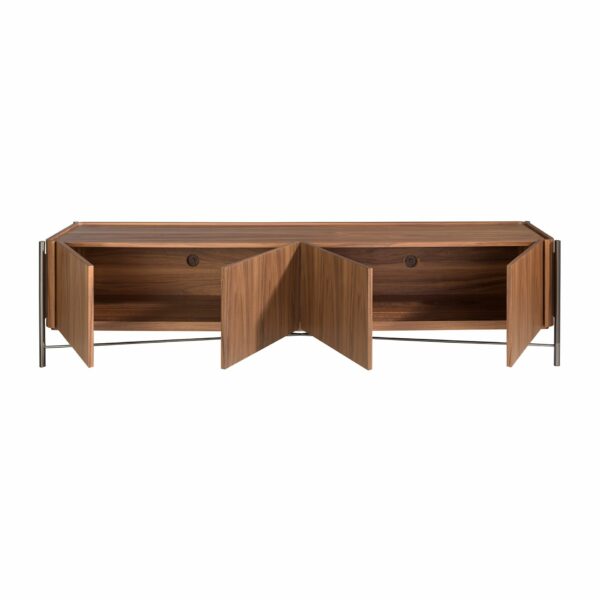 Mueble TV nogal y acero oscuro