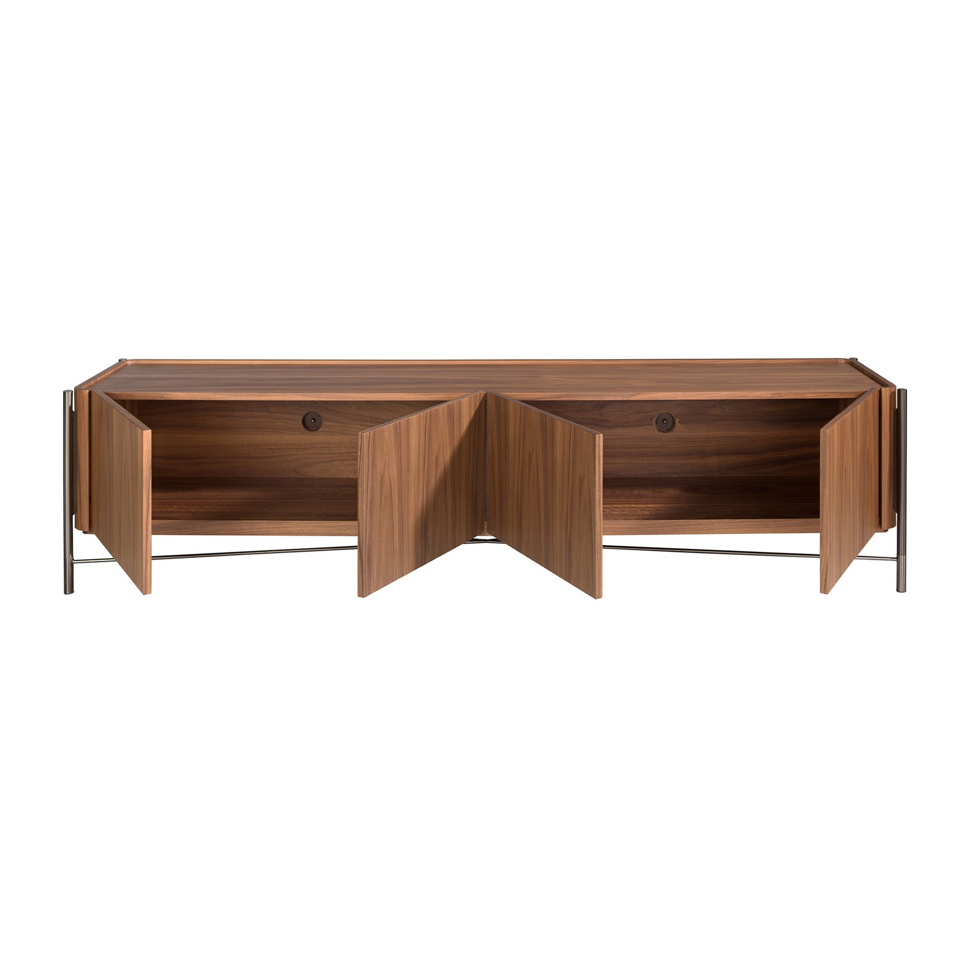 Mueble TV nogal y acero oscuro Mueble TV nogal y acero oscuro