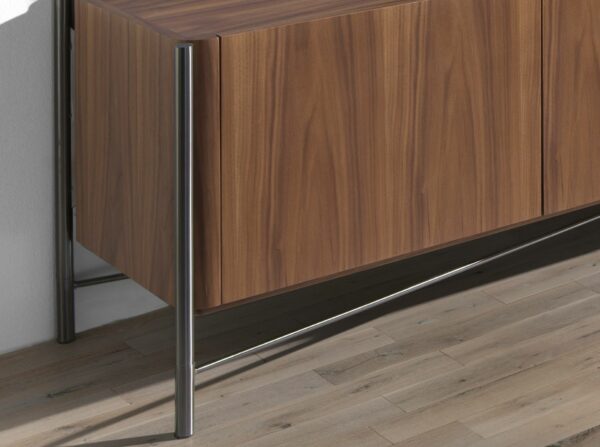 Mueble TV nogal y acero oscuro