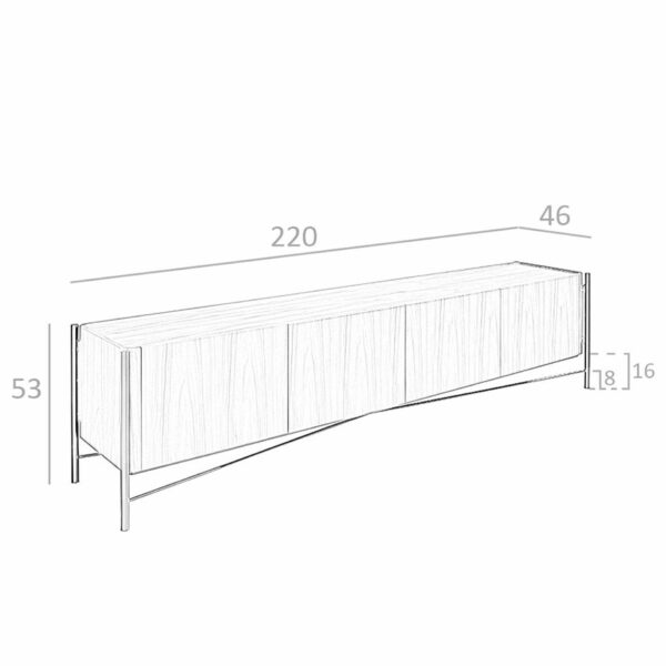 Mueble TV nogal y acero oscuro