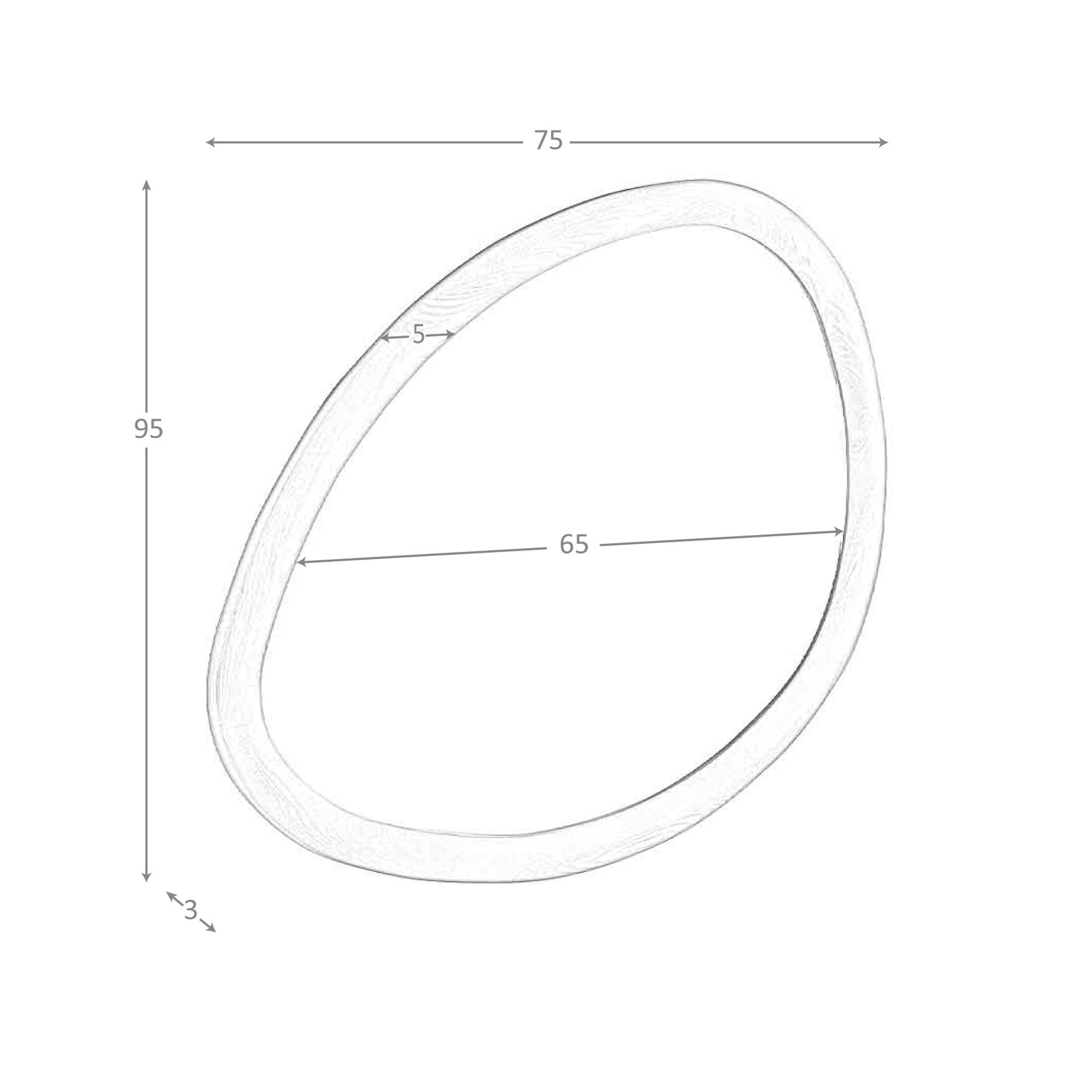 Espejo pared forma orgánica nogal Espejo pared forma orgánica nogal