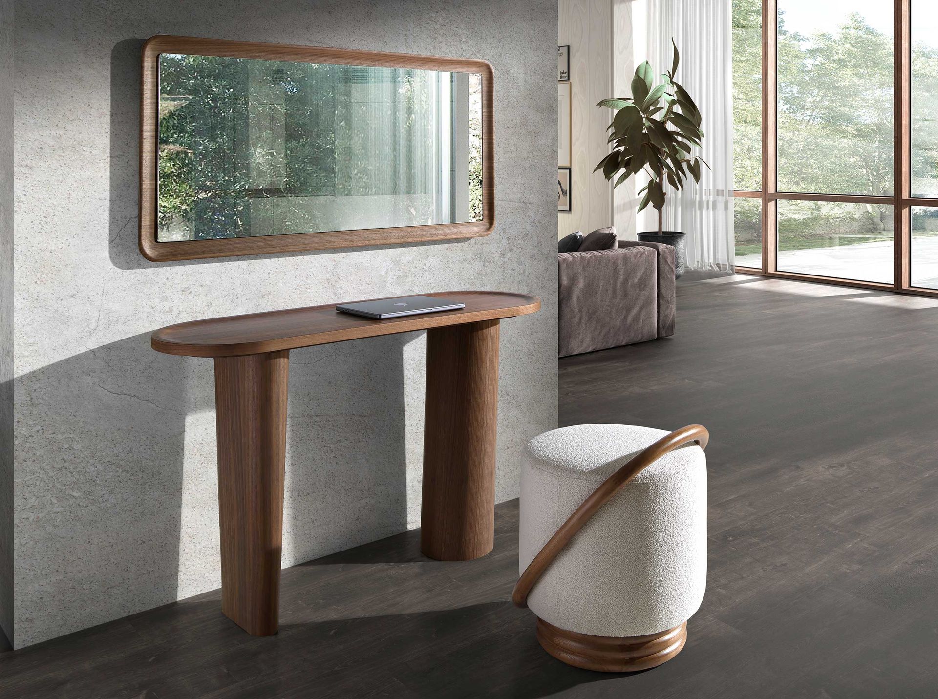 Espejo pared rectangular nogal Espejo pared rectangular nogal